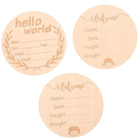 Beatifufu 3 Stück Babykarten Geburtsschild mit Fotofähigen Meilensteinkarten Frei von Graten Klassisches Design für Monatsjubliäumsfotos von Neugeborenen