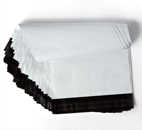 LMG Germany 100 Stück Versandbeutel, für Kleidung, diverse Waren, Versandtüten, Versandtaschen, Shipping bags, Plastik Verpackungsbeutel, mit Selbstklebeverschluss, blickdicht