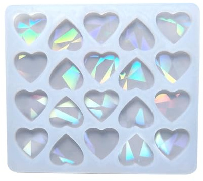 Stampo olografico a forma di cuore in silicone per orecchini a perno in resina epossidica stampo per fai da te orecchini, collane, cavigliere, bracciali, stampi per cioccolato