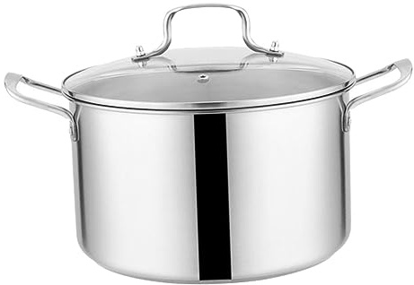 SHOWERORO 1pièce Capacité Soupière Acier Inoxydable Multifonctionnelle Avec Couvercle Pour Cuisine Domestique Et Restaurant