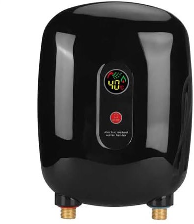 QZCX Chauffe Eau Electrique, Chauffe-Eau Intelligent Ménage Mini Chauffe-Eau Électrique Chauffe-Eau Instantané sans Réservoir Machine De Chauffage,pour Cuisine, Salle de Bain, Lavage(Blanc,220 3000W)