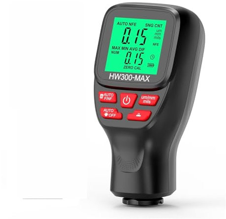 Farbdickenmessgerät, 0-2000UM Dicke Gauge Hohe Präzise LCD Digital Automobil Film Dicke Meter Autolack Beschichtung Dicke Tester,für verbesserte Lesbarkeit(Noir)