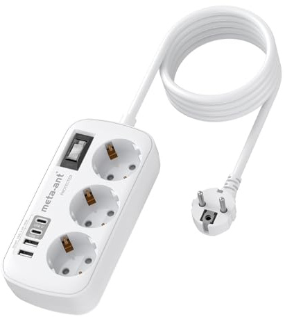 Surge Protection Power Strip USB C Fiche Multiple