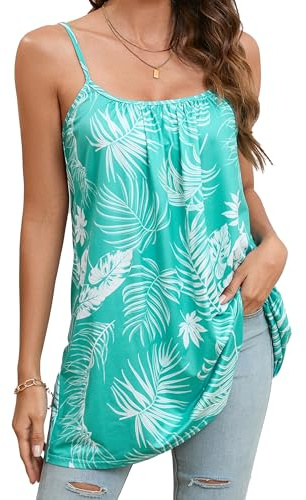 Enmain Vest Tops for Women Summer Camisole Top with Adjustable Spaghetti Straps Casual Ladies Sleeveless Vests