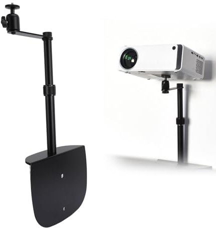 Bed Sofa Projector Stand, Bedside Sofa Projector Mount Base 360 Degree Rotatable Height Adjustable 1/4 Inch Thread Projector Bracket Mount Holder