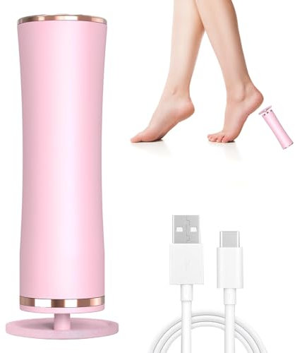 Electric Foot File Hard Skin Remover Electric Dry Skin Remover Pedicure Tools Feet Sander 2-Speed Adjustment for Dry Dead Skin Cracked Heel Calluses (Pink)