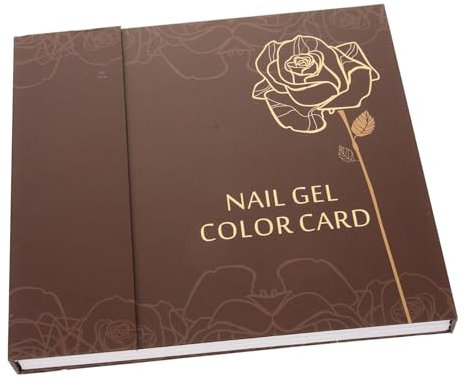 Happyyami Card Display Book Colors Nail Art Display Chart for Nail Polish Cards and Art Tools for Show and Sticks