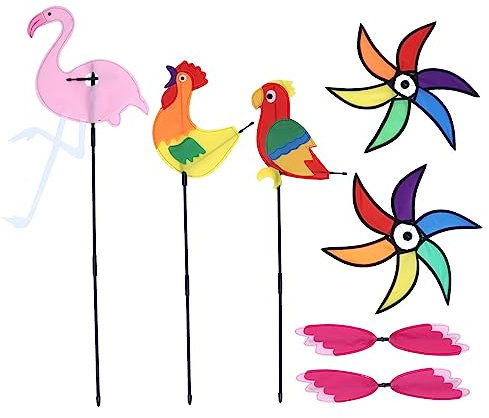 ibasenice 3pièces à Vent De Dessin Animé Jouets De Moulin à Vent Décoration pour Jardin Cour Maison Lot