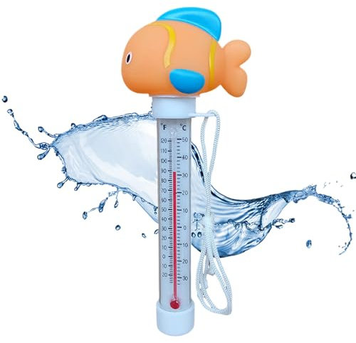 Confezione termometri galleggianti per piscina, letture accurate per la temperatura acqua, resistente agli urti, con cordino, per termometro per acquario, per esterni