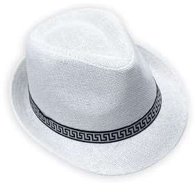 Fedora-Hut im Panama-Stil, Borsalino mit dekorativem Band, moderner Sommerhut, lässig., weiß, 57 cm