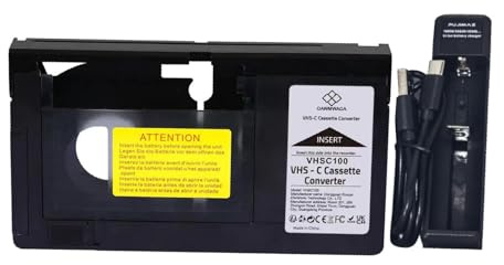 predolo Adaptateur de Cassette VHS-C vers VHS Lecteur Magnétoscope Professionnel 12 Mm SVHS VHS-C vers VHS