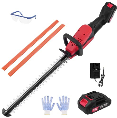 Tagliasiepi a Batteria, Tagliasiepi Elettrico, Lunghezza Lama 50cm, Taglia Siepi Giardino con 1 Batteria litio e Caricatore, 15 mm distanza tra i denti, Potente, Impugnatura ergonomica per Siepi