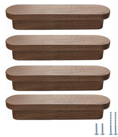 Evionlin Lot de 10 poignées en noyer élargies de 9,8 cm pour porte de placard en bois, porte d'armoire, tiroir, poignée de porte (2,52 pouces entre les centres)
