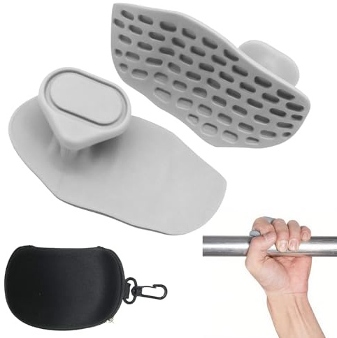 RXKFIGX 2 st gymgrepp, halkfri tyngdlyftning, silikon fitnesshandtag, för skivstång, handflata traktioner, träning, handskydd