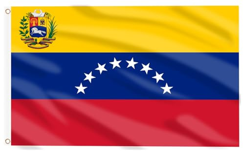 AhfuLife Bandera de Venezuela de 150 x 90 cm para Decoración de Fiestas, 1 Bandera Venezuela de Doble Cara con Ojales de Latón para la Copa del Mundo de Fútbol, Día Nacional, Jardín, Calle, Fiestas