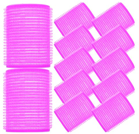 UKCOCO 12pcs Bigoudis en Plastique 30mm Auto-adhésifs pour Cheveux Boucles sans Chaleur Effet Coiffure Rapide pour Femmes et Filles Couleur Aléatoire