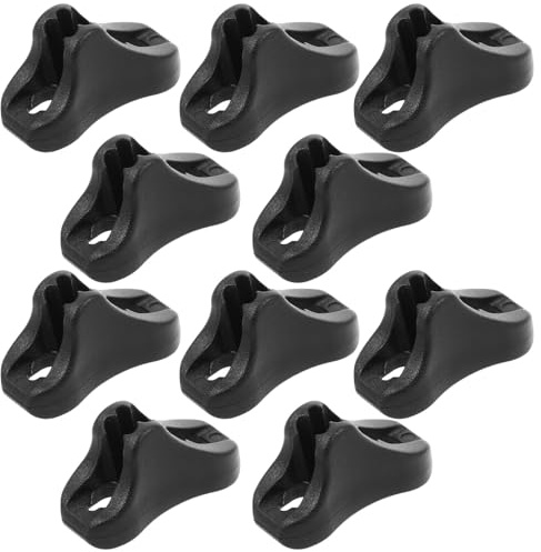 Beavorty Set 10 Pezzi Tenditori per Corde da Campeggio in Plastica Nera, Fibbia Antivento per Tende e Accessori Outdoor, Elementi di Fissaggio Resistenti per Attrezzature da Escursionismo