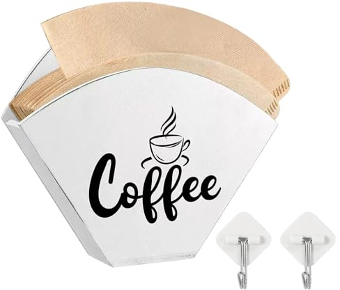 Kaffeefilterhalter, Kaffefilterhalterung, Weiß | Holz-Kaffee-Papier-Filterbehälter, Universell in der Küche zu Hause, Filterpapier für Lagerung