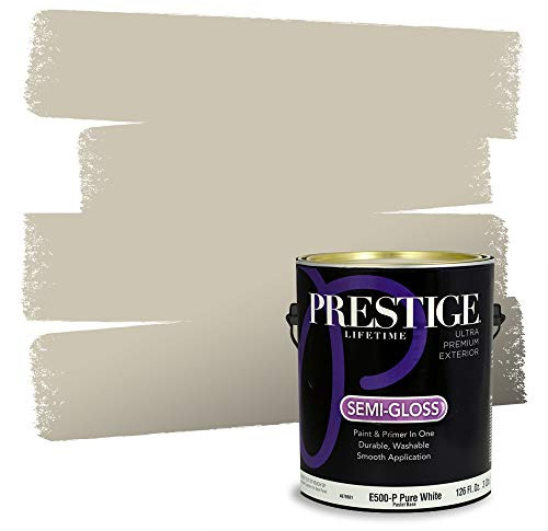 PRESTIGE Paints Exterior Paint and Primer In One, 1-Gallon, Semi-Gloss, Comparable Match of Benjamin Moore Coastal Fog