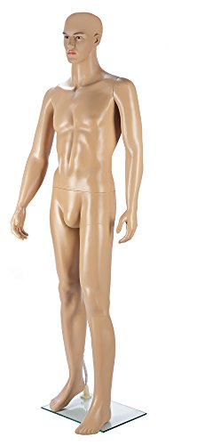 Melko Mannequin de vitrine pour homme - 185 cm - Mannequin de couture - Manichino - Mobile - Avec plaque de support