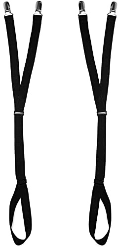 Comfy Clothiers Stirrup Shirt Stays pour hommes (avec boucle de pied) - Jarretière élastique ajustable pour chemise (1 paire de maintiens de chemise)