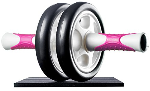 Ultrasport AB Roller / AB Trainer inkl. knäsmatta, magträning för män och kvinnor multifunktionell magmuskelrulle, även för seniorer, utrymmessparande hopfällbar muskeltränare (Rosa)