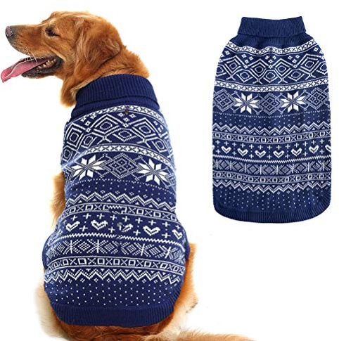 HOMIMP Dog Sweater Argyle - Warm Sweater Winter Clothes Puppy Soft Coat, Ugly Dog Sweater for Small Medium and Large Dogs, Pet Clothing Boy Girl