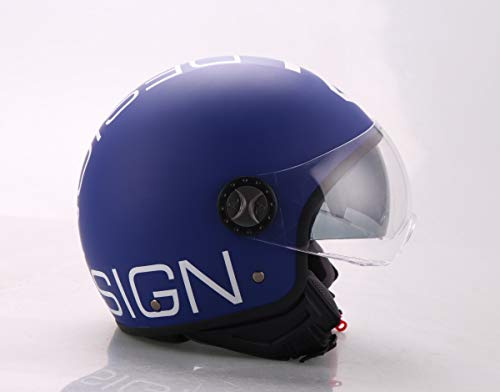 AL Helmets - CASCO DEMI-JET AL HELMETS MOD. 101/BIS BLU E BIANCO MISURA M - DOPPIA VISIERA