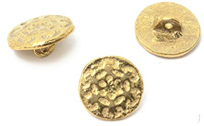 Vehi Mercatus 5er Set Mittelalter Knöpfe aus Messing Gold