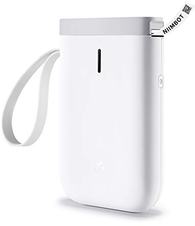 NIIMBOT D11 Etikettendrucker Tragbarer Aufkleberdrucker, Wireless-Technologie und 1 Rolle Stater-Etikettenpapier für Heim- und Büroorganisation (Weiß)