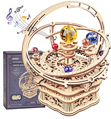 ROKR 3D Puzzles for Adults-Starry Night Music Box Kit-Wooden Puzzles Science Gifts for Adults-Gifts for Teenage Boys Girls
