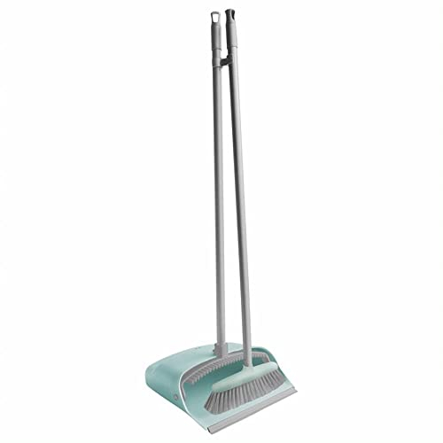 York | Kehrset Besen und Schaufel Aufrecht | Besen und Kehrschaufel Set | Küche | Zuhause | Büro | Fußboden | Reinigung | Minze 100 x 32 cm