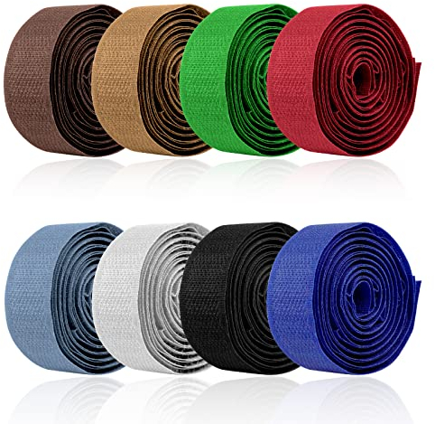 Ailvor Klettband zum Nähen, 16 Meter Klettverschluss zum Aufnähen mit Schere, Klettband Nähen 20mm Breit, Extra Stark Hakenband und Flauschband Nicht Selbstklebend für Kleidung DIY Handwerk (8 Farben)