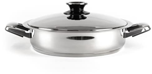Töpfe Pfannen Bräter Collection, alle Herdarten + Induktion, hochwertiger 18/10 Edelstahl, Deckel mit Thermoknopf, Sandwichboden