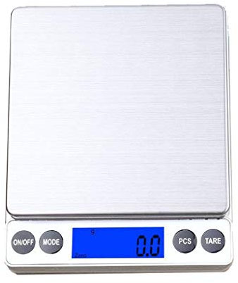 Balanzas de cocina, Balanza electrónica for alimentos, Balanzas for alimentos de acero inoxidable, Digitales con función de tara con retroiluminación LCD, Balanzas eléctricas (Size : 1KG) (Size : 500g