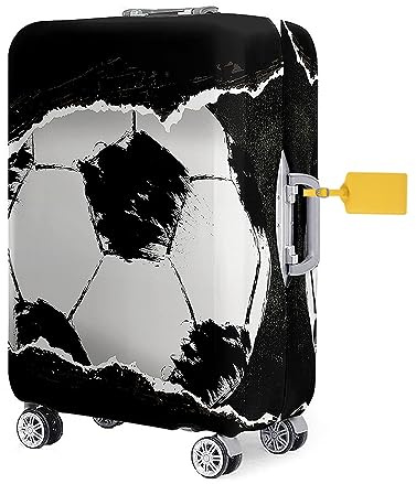 FANSU Elastisch Kofferhülle Kofferschutzhülle, 3D Fußball Drucken Reisekoffer Schutzhülle mit Reißverschluss, Elasthan, Waschbar Gepäckabdeckung - 18 bis 32 Zoll (XL(29-32in),Alt)