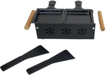 Fackelmann 40191 Raclette Raclette para 2 Personas Queso Vela Madera Acero Nylon 16 24.5x16x6.1cm