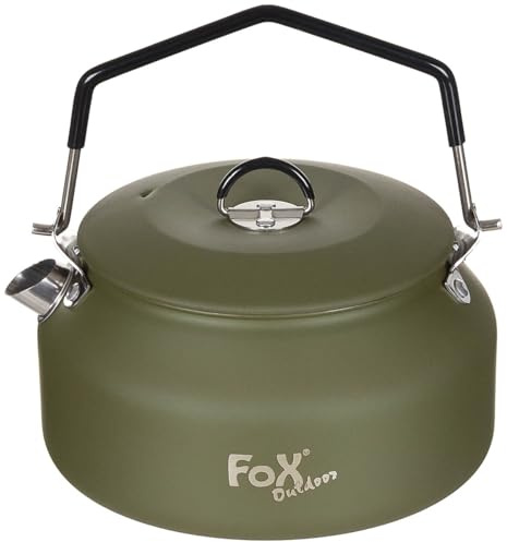 Fox Outdoor Bouilloire en acier inoxydable - Vert olive - Environ 1 l