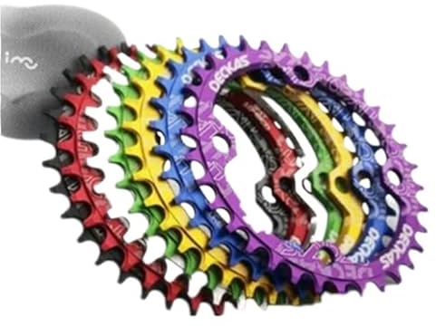 Kettenblatt 104BCD Runde Oval Schmale Breite Kettenblatt MTB Mountainbike Fahrrad Krone 30T 32T 34T 36T 38T Kurbelgarnitur Zahn Platte Teile Kettenblatt (Size : 38T oval, Color : Black)