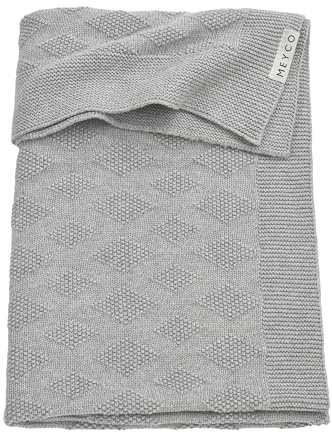 MEYCO Baby Knit Basic Babydecke, gestrickte Babydecke (atmungsaktive und weiche Baumwolldecke, einfache Pflege, Maschinenwaschbar, hochwertiges Baby Zubehör, Größe: 75 x 100 cm), Grey Melange