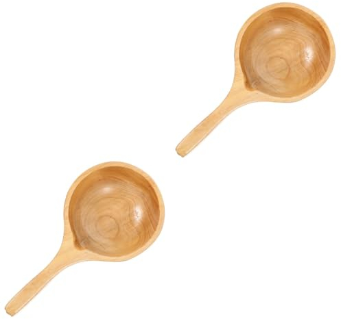 Garneck 2 Pièces Accessoire De Cuisine Louches D'eau De Baignade Pour Enfants Cuillères à Eau Ménagères Louche à Eau Pratique Petites Cuillères Pour Bidons En Bois Ménage Cuillère De Bain