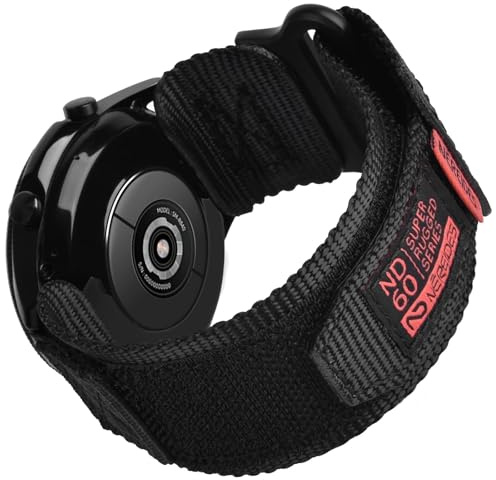 Nereides 22mm Watch Strap Compatible with Garmin Vivoactive 4/Forerunner 255 265 570/Venu 4 3 2, Compatible with Amazfit GTR 4 3 2/Bip 6 5, Compatible with Huawei GT 6 5 4 3 2/Watch 4 3 2 (Black)