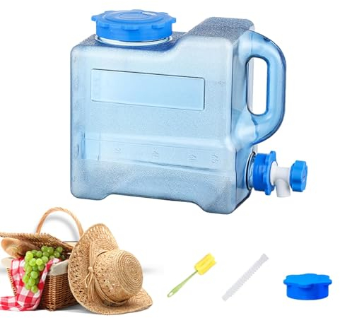 Water Container with Spigot - Leakproof Water Container, Water Storage Dispenser | Portable Water Container Tank, Camping Water Container Jug, Water Storage Dispenser Tank for Car Outdoor Hiking, 7.5L