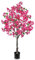 Arborus Árbol artificial de buganvilla de 120 cm de alto, árboles artificiales de color rosa en maceta negra, planta sintética grande con flores para decoración de primavera en casa, oficina, jardín