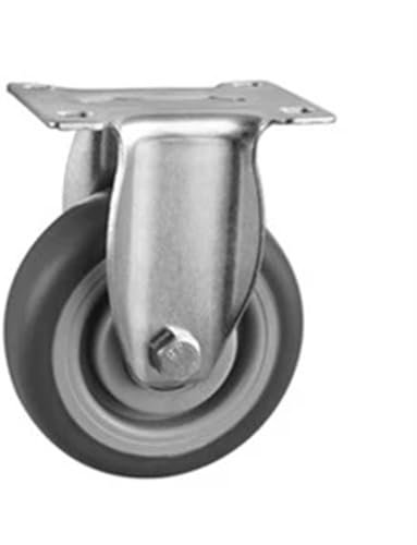 4Pcs 3/4/5 Inch Medium Gray TPR Casters Aviation Box Flat Tool Handcart Silent Universal Wheels Rubber Carts Ovens Shelves(Fixed,4 Inch)