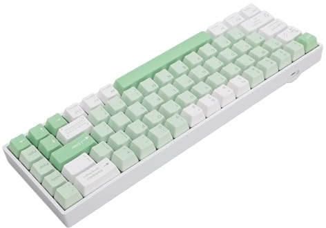 Cuifati Teclado Mecánico para Juegos 60% con Interruptor Rojo, 68 Teclas Mini Teclado para Juegos Retroiluminado RGB 60 por Ciento 3 Modos BT Inalámbrico 2.4G Teclado con Cable para