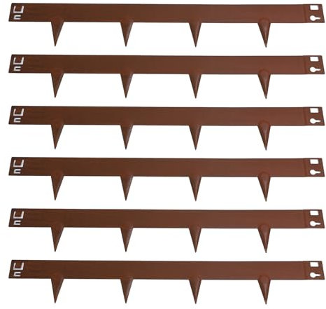 Bordure de Pelouse en Acier 6 Pièces Bordure de Paysage Flexible et Pliable Bordure de Lit de Jardin en Acier galvanisé pour Jardins Extérieurs 100x13cm