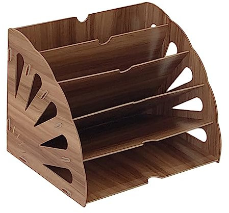 HONMEET Mehrschichtiges Bücherregal Aus Holz Fächerförmiger Bücherständer Akten-organizer Für Büro Und Lager