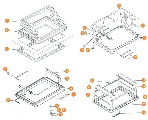 Dichtband (5m) für Heki 1 Seitz-DOMETIC 550E23 Dachhaube