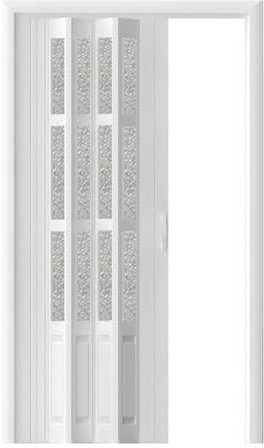 Concertina Door Frosted Acrylic Grid Window Sliding Door Wardrobe, Aluminium Alloy Track Kit Sliding Door with Handles, Corridor Patio Barn Multifold Panel(31x80in(78.7x203.2cm))
